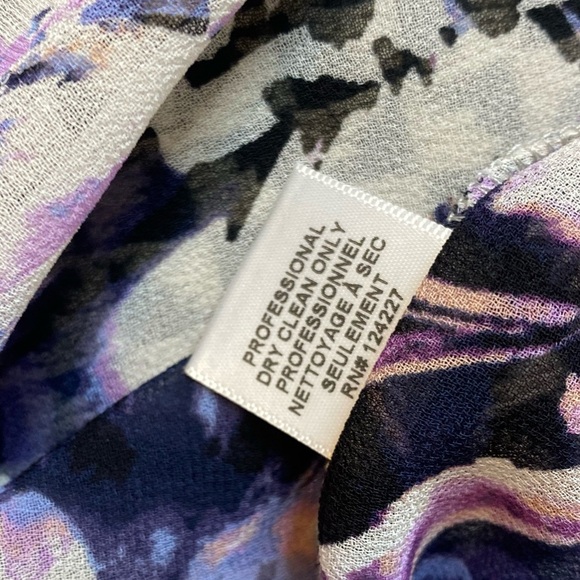 MISA Los Angeles Floral Purple Buttoned Down Collared Women's Top Blouse Medium - Picture 9 of 9
